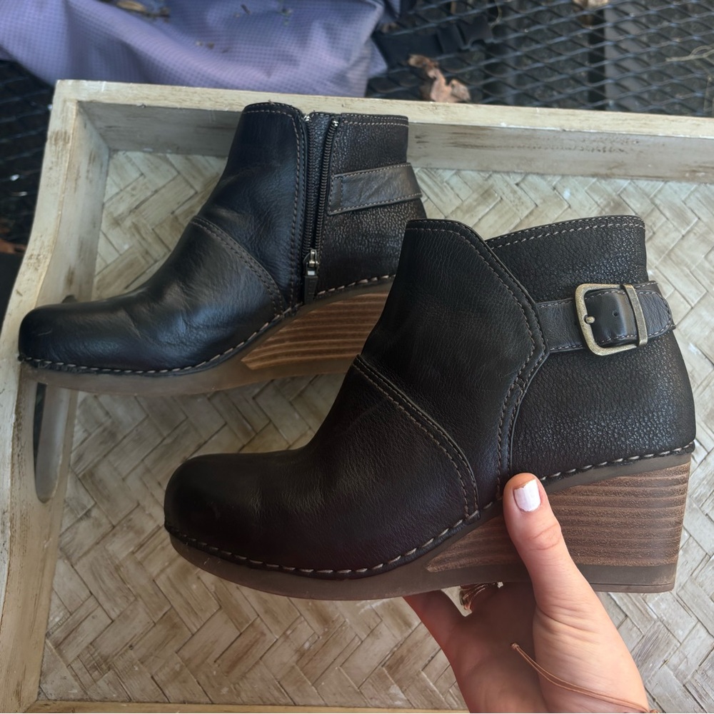 Women’s Dansko Leather Wedge Heeled Ankle Boots